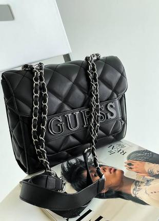 Женская черная сумка с цепочкой через плечо guess  🆕 сумка кросс боди