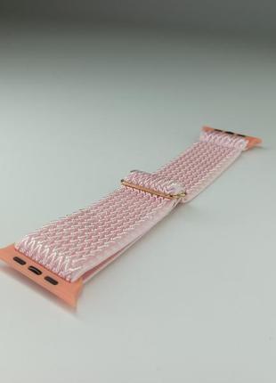 Ремешок для apple watch 42mm/44mm нейлоновый браслет светло-розовый