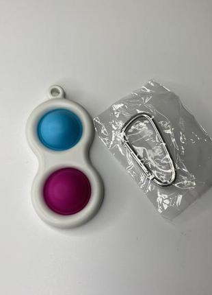 Сенсорная игрушка-брелок simple dimple двойной. антистресс симпл димпл pop it fidget1 фото