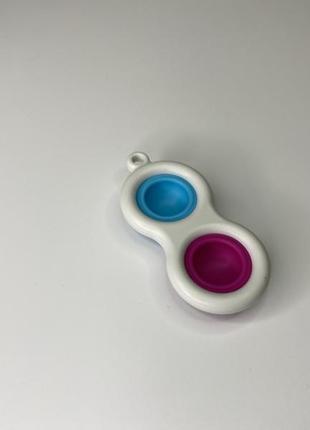 Сенсорна іграшка-брелок simple dimple подвійний. антистрес сімпл дімпл pop it fidget3 фото