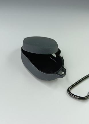 Чохол для навушників xiaomi redmi airdots силіконовий однотонний футляр для навушників чорний3 фото