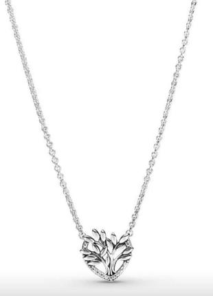 Серебрянное колье семейное дерево цепочка кулон подвеска ожерелье пандора