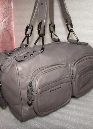 Классная объёмная сумка 100% натуральная кожа~ billy bag~ лондон1 фото