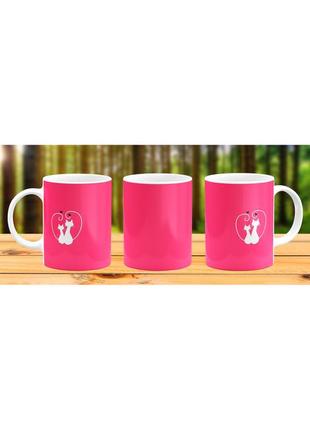 Кружка котики любовь прикольная чашка подарок любимому