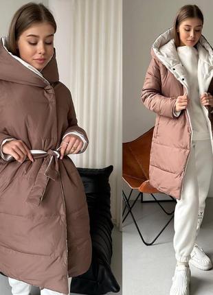 Двухсторонняя осенне-зимняя куртка размеры  s/m l/xl