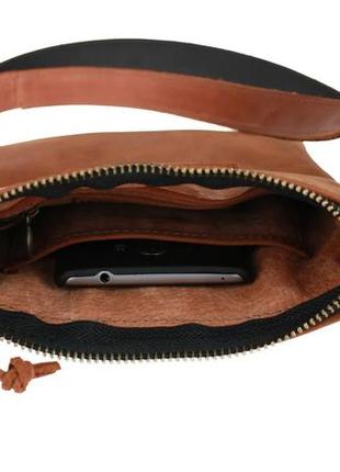 Чоловіча шкіряна сумка через плече планшет местенджер світло-коричнева gmsmvp1086 фото