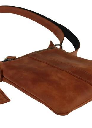 Чоловіча шкіряна сумка через плече планшет местенджер світло-коричнева gmsmvp1083 фото