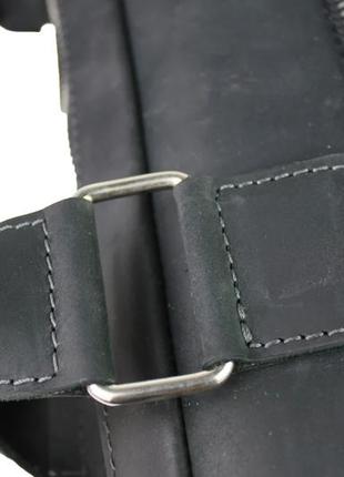 Кожаная мужская сумка для документов а4 с ручками большая горизонтальная через плечо черная smg77 фото