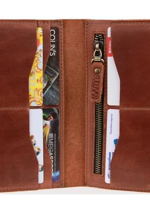 Жіночий шкіряний гаманець купюрник з натуральної шкіри світло-коричневий