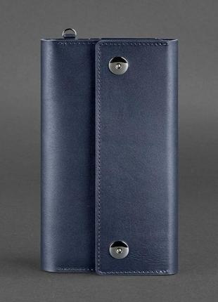 Тревел-кейс кошелек органайзер клатч портмоне из натуральной кожи темно-синий