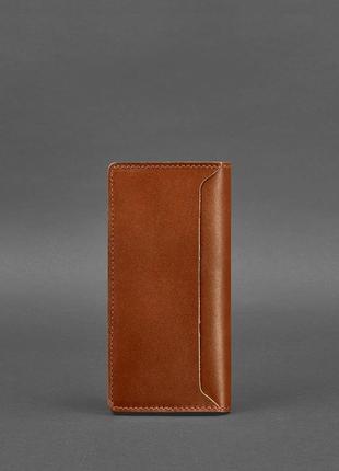 Женский кожаный кошелек клатч купюрник лонгер из натуральной кожи светло-коричневый3 фото