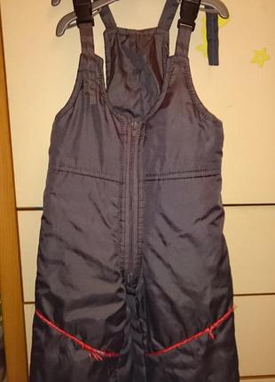 Полукомбинезон, брюки теплые, зимние штаны 4 - 6 лет