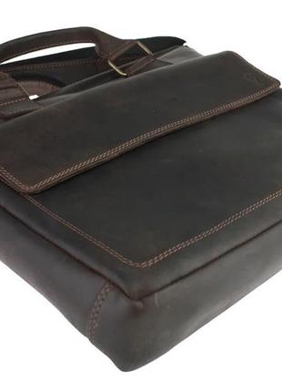 Кожаная мужская сумка для документов а4 с ручками большая горизонтальная через плечо коричневая smg104 фото