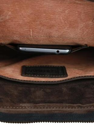 Кожаная мужская сумка для документов а4 с ручками большая горизонтальная через плечо коричневая smg107 фото