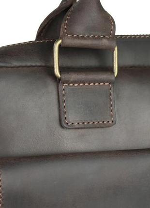 Кожаная мужская сумка для документов а4 с ручками большая горизонтальная через плечо коричневая smg109 фото