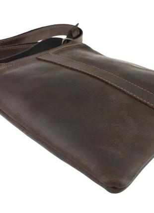 Мужская кожаная сумка через плечо планшет мессенджер коричневая gmsmvp603 фото