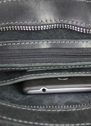 Чоловіча шкіряна сумка через плече планшет месендджер з клапаном чорна gmsmvp806 фото