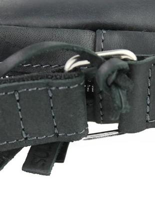 Мужская кожаная сумка через плечо планшет мессенджер черная gmsmvp915 фото