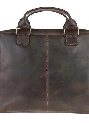 Кожаная мужская сумка для документов а4 с ручками большая горизонтальная через плечо коричневая smg83 фото