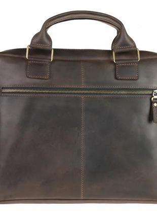 Кожаная мужская сумка для документов а4 с ручками большая горизонтальная через плечо коричневая smg82 фото
