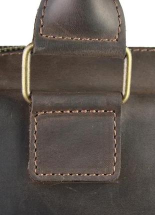 Кожаная мужская сумка для документов а4 с ручками большая горизонтальная через плечо коричневая smg86 фото