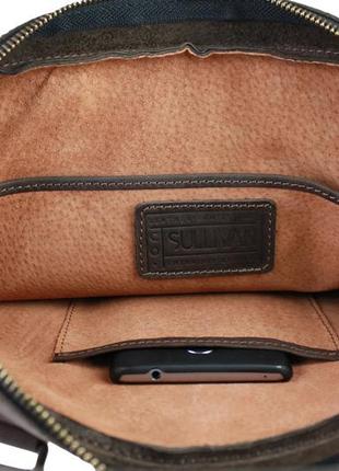 Кожаная мужская сумка для документов а4 с ручками большая горизонтальная через плечо коричневая smg87 фото