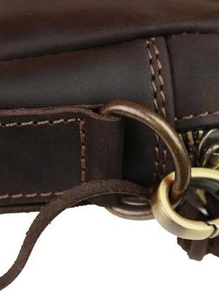 Кожаная мужская сумка для документов а4 с ручками большая горизонтальная через плечо коричневая smg136 фото
