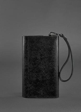 Тревел-кейс кошелек клатч органайзер портмоне из натуральной кожи черный4 фото