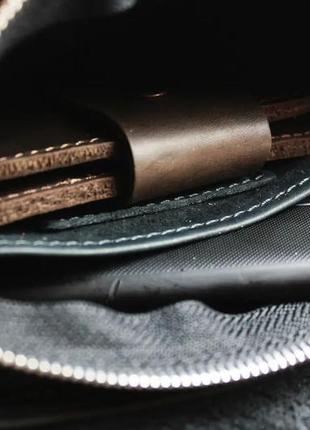 Маленькая мужская кожаная сумка барсетка клатч на руку черная gmsmmbk136 фото