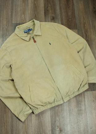 Вельветова вінтажна куртка polo ralph lauren harrington харінгтон бежева пісочна y2k