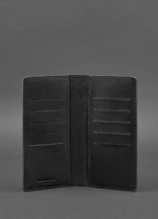 Жіночий шкіряний гаманець кланч купюрник лонгер з натуральної чорний4 фото