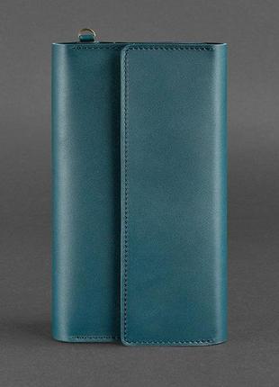 Тревел-кейс гаманець клатч органайзер портмоне з натуральної шкіри зелений