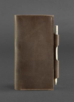 Тревел-кейс гаманець органайзер холдер для документів портмоне з натуральної шкіри зелений