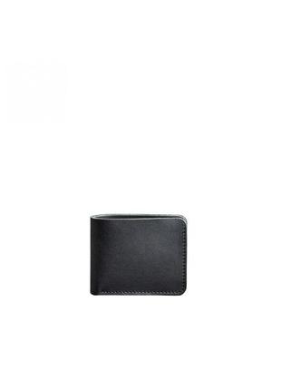 Шкіряний чоловічий гаманець портмоне з натуральної шкіри чорний5 фото