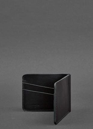 Шкіряний чоловічий гаманець портмоне з натуральної шкіри чорний2 фото