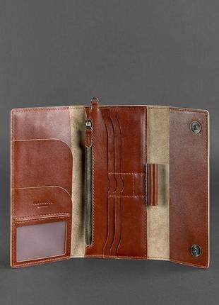 Тревел-кейс кошелек клатч органайзер портмоне из натуральной кожи светло-коричневый5 фото