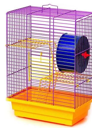 Клетка "дом" 280х180х320 мм (краска) для грызунов, лори
