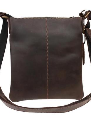 Мужская кожаная сумка через плечо планшет мессенджер коричневая gmsmvp1233 фото
