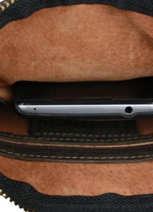 Мужская кожаная сумка через плечо планшет мессенджер коричневая gmsmvp829 фото