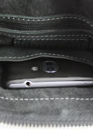 Мужская кожаная сумка через плечо планшет мессенджер черная gmsmvp928 фото