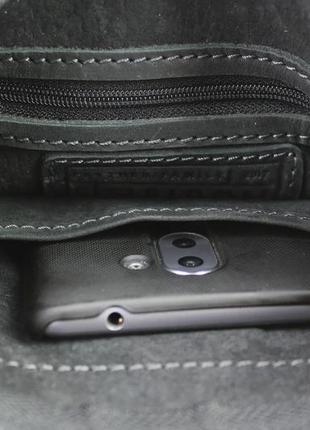 Мужская кожаная сумка через плечо планшет мессенджер черная gmsmvp927 фото