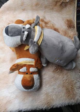 🏠🏠 іграшка-плед-подушка 3в1 собака сіра і коричнева6 фото