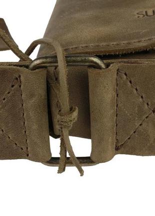 Мужская кожаная сумка через плечо планшет мессенджер с клапаном оливковая gmsmvp547 фото