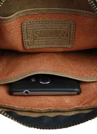 Мужская кожаная сумка через плечо планшет мессенджер оливковая gmsmvp1046 фото