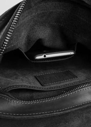 Кожаная мужская сумка планшет для документов а4 вертикальная через плечо с клапаном черная9 фото