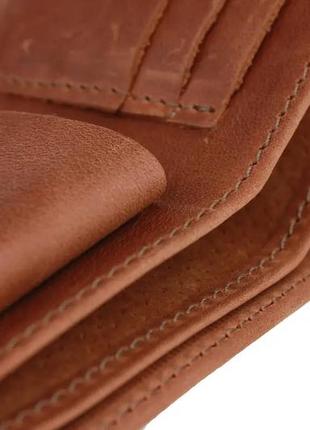 Кожаный мужской кошелек портмоне из натуральной кожи светло-коричневый5 фото