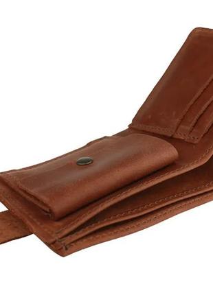 Кожаный мужской кошелек портмоне из натуральной кожи светло-коричневый4 фото