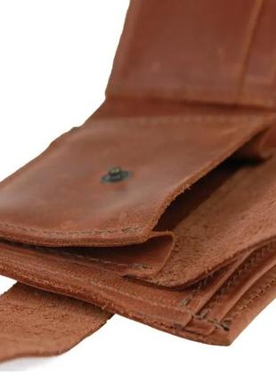 Кожаный мужской кошелек портмоне из натуральной кожи светло-коричневый7 фото
