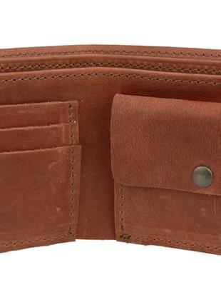 Кожаный мужской кошелек портмоне из натуральной кожи светло-коричневый2 фото