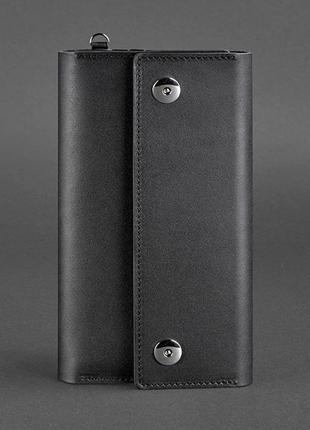 Тревел-кейс кошелек органайзер клатч портмоне из натуральной кожи черный